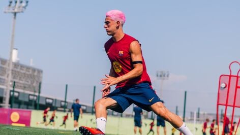 Gavi, en su regreso a los entrenamientos este jueves