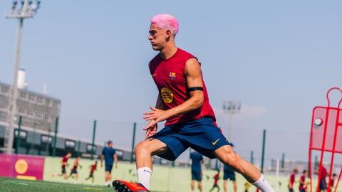 Gavi, en su regreso a los entrenamientos este jueves