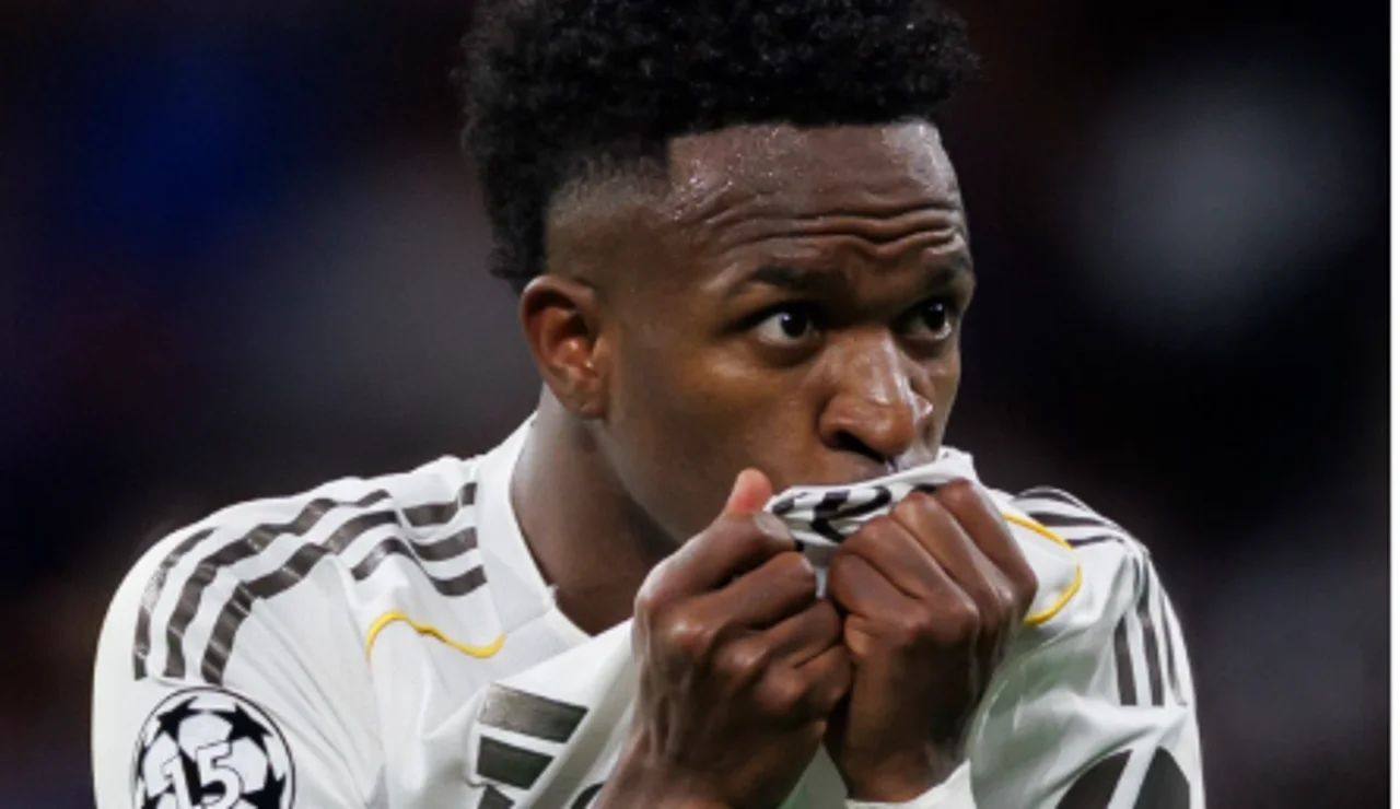 Vinicius Jr en una publicación en su cuenta junto a la del Real Madrid en Instagram.