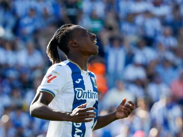 Yan Diomande, en un partido con el Legan&eacute;s el 24 de mayo de 2025