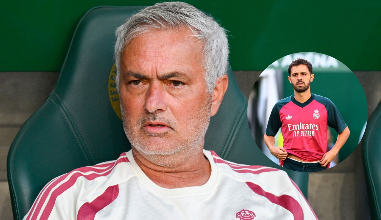 Mourinho y Bernardo Silva