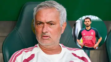 Mourinho y Bernardo Silva Mourinho y Bernardo Silva