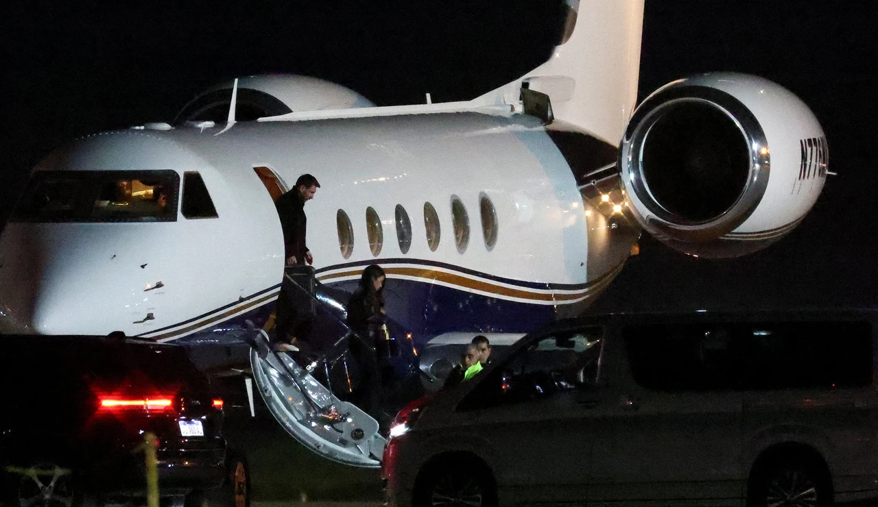 Messi, a su llegada a Argentina