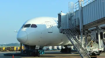 Imagen de archivo de un avión sin despegar Imagen de archivo de un avión sin despegar