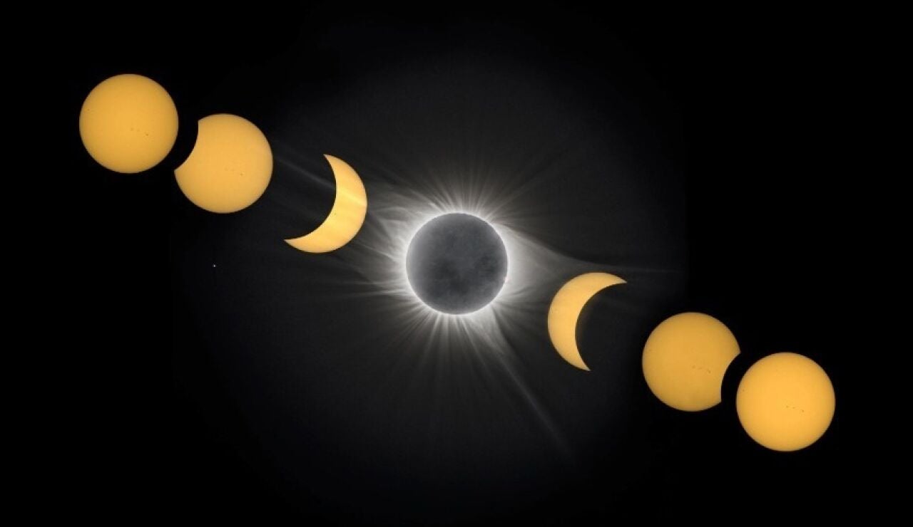 Un eclipse solar total en una imagen de archivo.