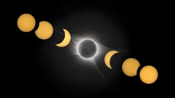 Un eclipse solar total en una imagen de archivo. Un eclipse solar total en una imagen de archivo.