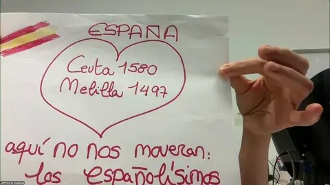 Cartel de Guadalupe, una sanitaria ceutí indignada. Cartel de Guadalupe, una sanitaria ceutí indignada.