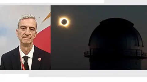 Javier Lopera, comandante del vuelo que retransmitió el eclipse solar total en directo. Javier Lopera, comandante del vuelo que retransmitió el eclipse solar total en directo.