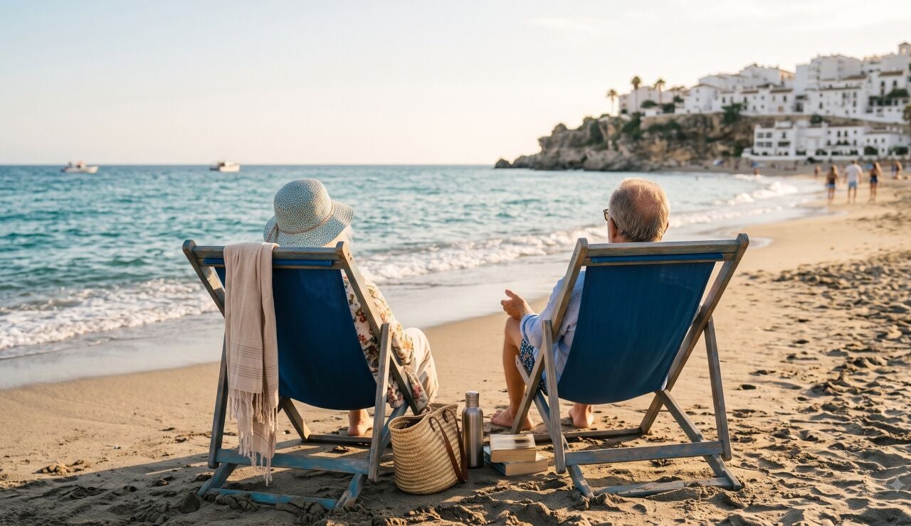 Jubilados en una playa