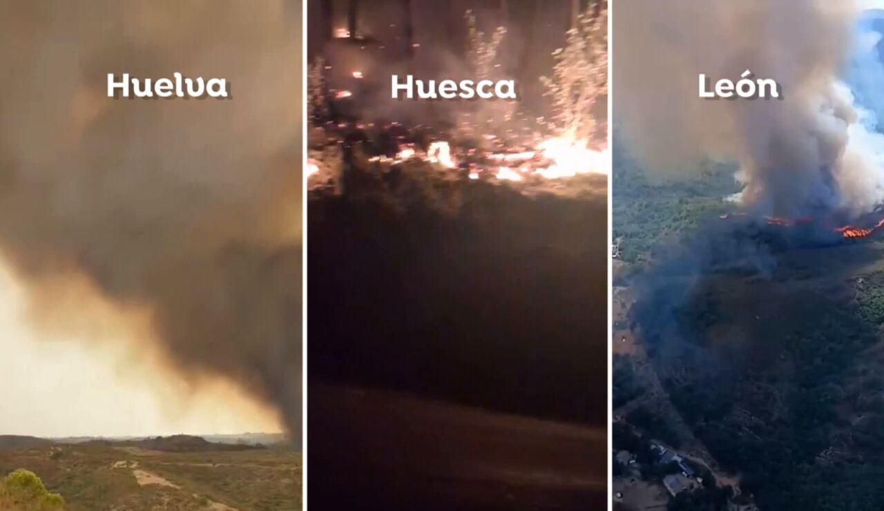 Incendios en Huelva, Huesca y Le&oacute;n
