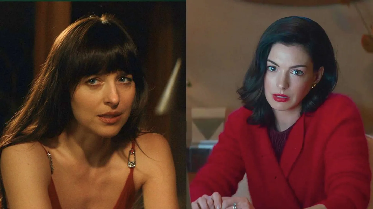 Anne Hathaway y Dakota Johnson en el tráiler de Verity Anne Hathaway y Dakota Johnson en el tráiler de Verity