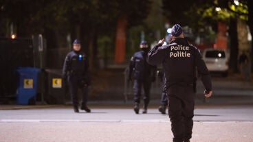 Polic&iacute;a belga en Bruselas 
