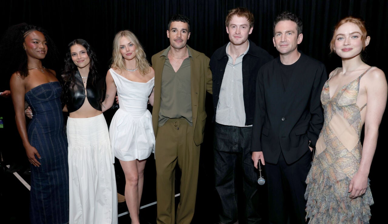 Maya Boyd, Inde Navarrette, Samara Weaving, Christopher Abbott, Kit Connor, Jake Schreier y Sadie Sink en la D23