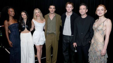 Maya Boyd, Inde Navarrette, Samara Weaving, Christopher Abbott, Kit Connor, Jake Schreier y Sadie Sink en la D23