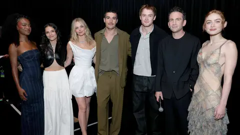 Maya Boyd, Inde Navarrette, Samara Weaving, Christopher Abbott, Kit Connor, Jake Schreier y Sadie Sink en la D23 Maya Boyd, Inde Navarrette, Samara Weaving, Christopher Abbott, Kit Connor, Jake Schreier y Sadie Sink en la D23