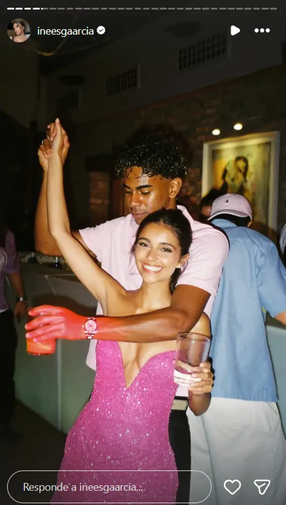 Lamine Yamal bailando con Inés García en su fiesta de cumpleaños Lamine Yamal bailando con Inés García en su fiesta de cumpleaños