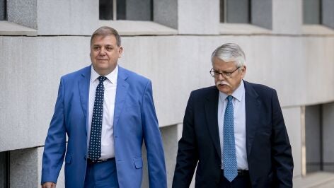 Juan Manuel Serrano a su llegada a la Audiencia Nacional