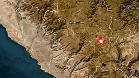 Un terremoto de magnitud 7,2, sacude la región andina de Ayacucho, Perú Un terremoto de magnitud 7,2, sacude la región andina de Ayacucho, Perú
