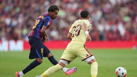 Lamine Yamal en un partido amistoso
