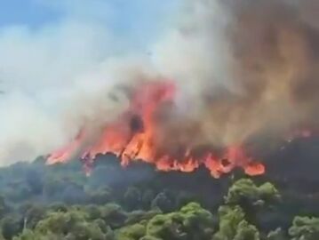 Confinan dos barrios de Barcelona por el humo del incendio de Collserola