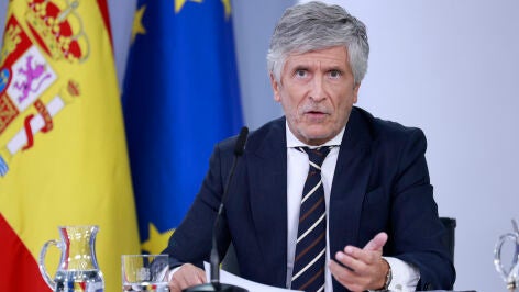 El ministro de Interior, Fernando Grande-Marlaska, durante la rueda de prensa convocada tras la reuni&oacute;n del Consejo de Ministros