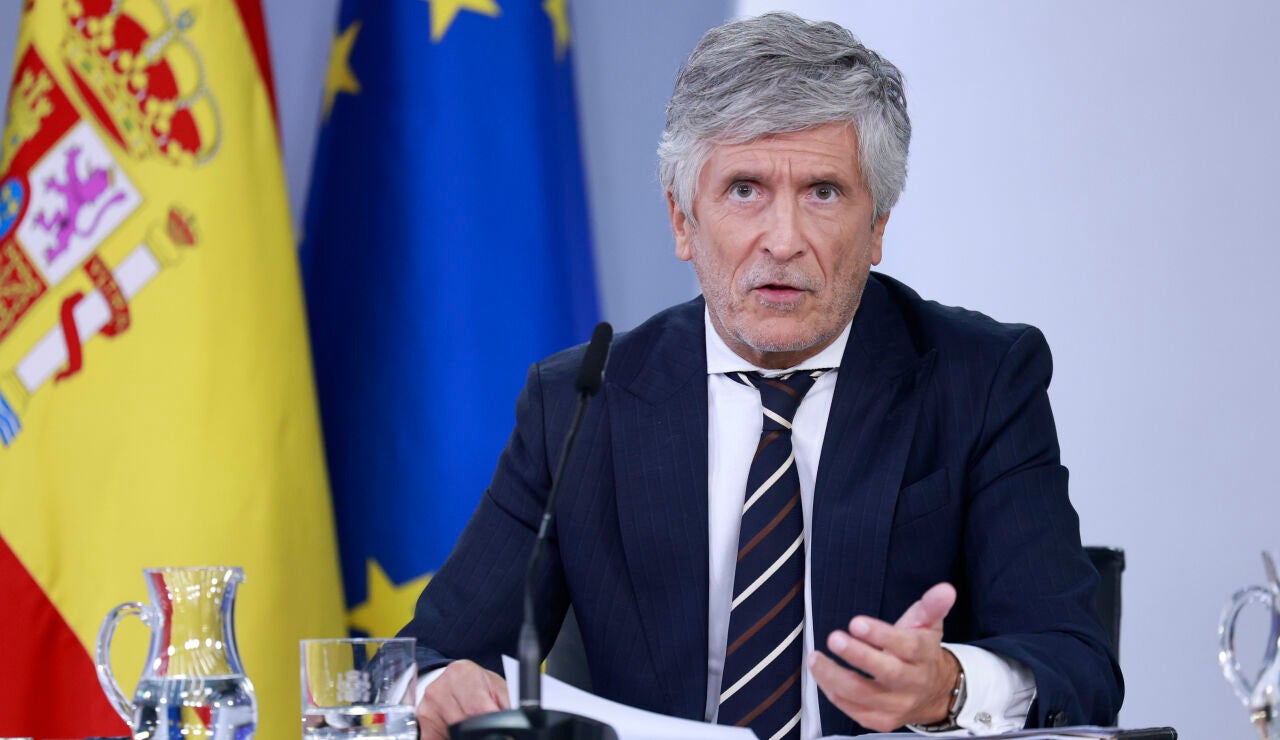 El ministro de Interior, Fernando Grande-Marlaska, durante la rueda de prensa convocada tras la reuni&oacute;n del Consejo de Ministros