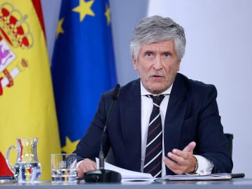 El ministro de Interior, Fernando Grande-Marlaska, durante la rueda de prensa convocada tras la reuni&oacute;n del Consejo de Ministros