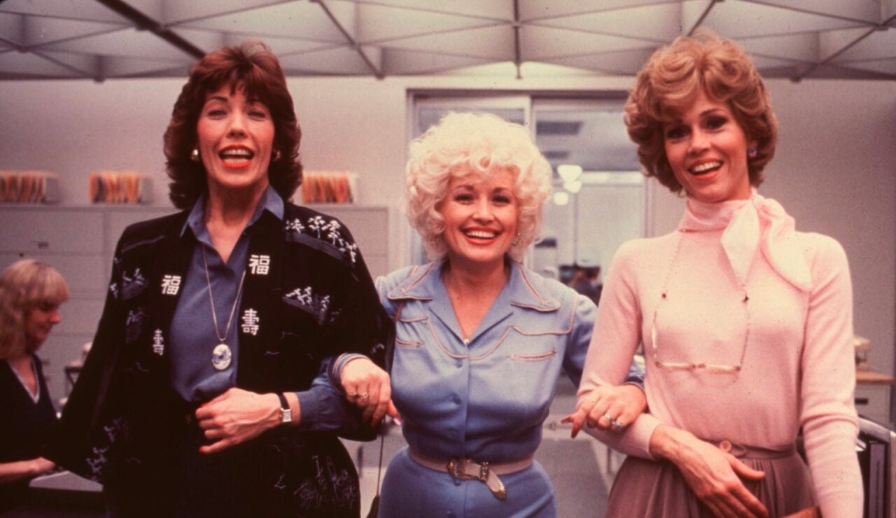 Jane Fonda, Lily Tomlin y Dolly Parton en 9 to 5