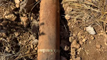 El proyectil encontrado por los Mossos El proyectil encontrado por los Mossos