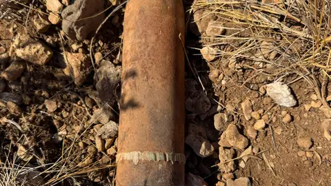 El proyectil encontrado por los Mossos El proyectil encontrado por los Mossos