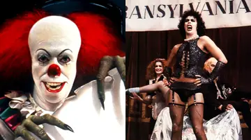 Tim Curry como Pennywise en It y en The Rocky Horror Picture Show Tim Curry como Pennywise en It y en The Rocky Horror Picture Show