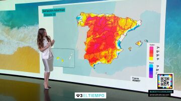 Mapa de variación de las máximas para el sábado
