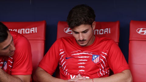 Juli&aacute;n Alvarez, en el banquillo del Metropolitano