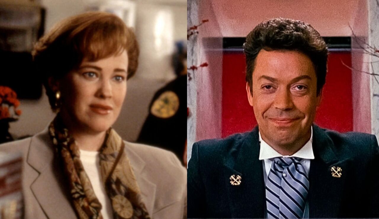 Catherine O'Hara y TIm Curry en Solo en casa