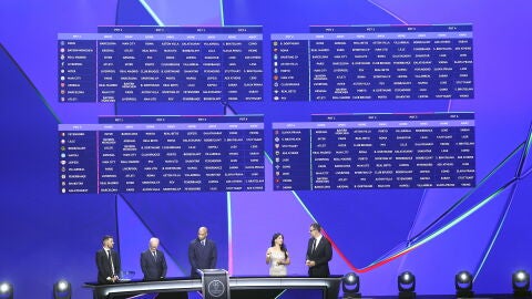 Imagen del sorteo de Champions League 2026-2027
