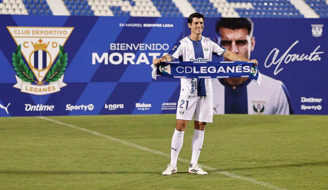 Morata en su presentaci&oacute;n con el CD Legan&eacute;s