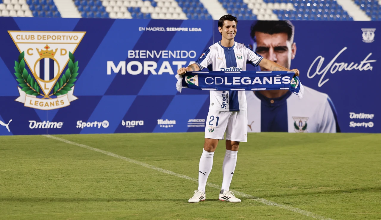 Morata en su presentación con el CD Leganés