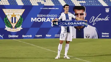 Morata en su presentación con el CD Leganés Morata en su presentación con el CD Leganés