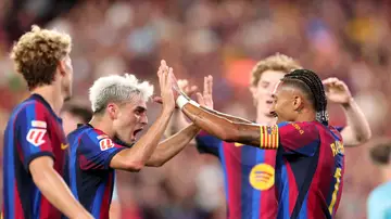 Pedri y Raphinha celebran un gol ante el Athletic en el Camp Nou Pedri y Raphinha celebran un gol ante el Athletic en el Camp Nou