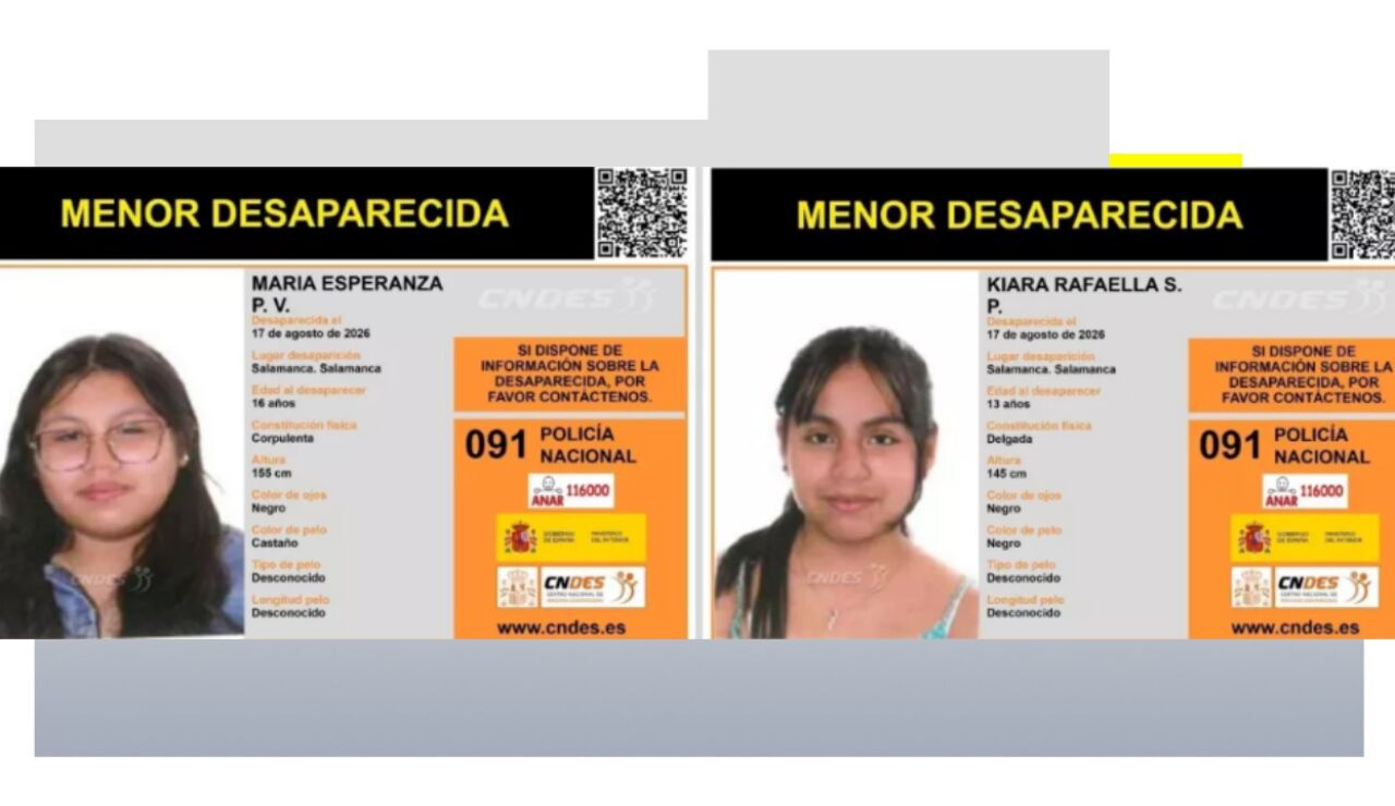 Imagen de las dos menores desaparecidas en Salamanca.