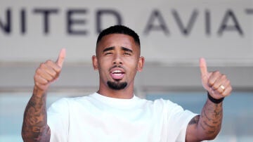 Gabriel Jes&uacute;s a su llegada a Barcelona