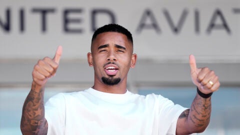 Gabriel Jes&uacute;s a su llegada a Barcelona