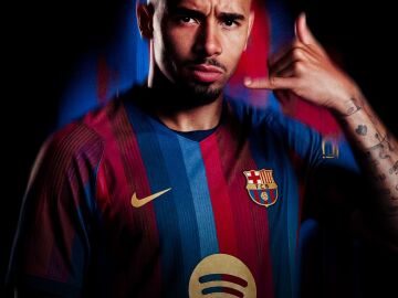 Gabriel Jesus con la camiseta del Bar&ccedil;a