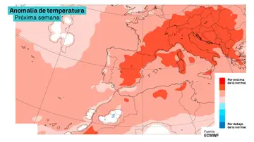 Mapa de las temperaturas anómalas de la próxima semana Mapa de las temperaturas anómalas de la próxima semana