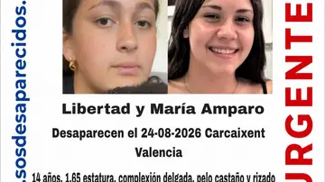 Una semana tras su desaparición: dos menores de 14 y 15 años desaparecidas en Carcaixent (Valencia) Una semana tras su desaparición: dos menores de 14 y 15 años desaparecidas en Carcaixent (Valencia)