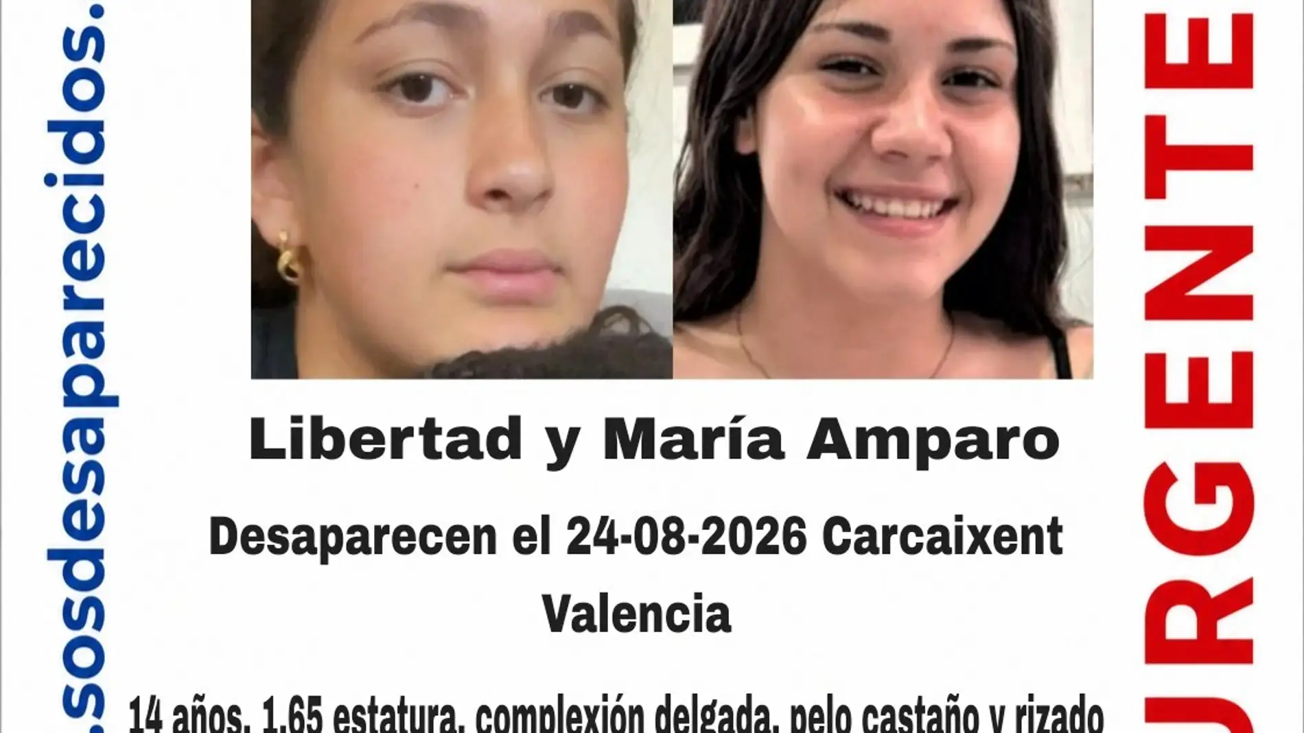 Una semana tras su desaparición: dos menores de 14 y 15 años desaparecidas en Carcaixent (Valencia) Una semana tras su desaparición: dos menores de 14 y 15 años desaparecidas en Carcaixent (Valencia)