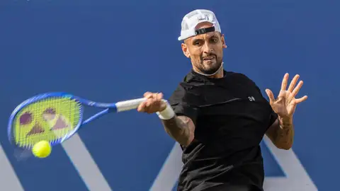 Kyrgios durate el partido ante su compatriota Adam Walton en el pasado Mallorca Championships Kyrgios durate el partido ante su compatriota Adam Walton en el pasado Mallorca Championships