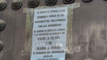 Imagen de una iglesia de Granada afectada por los terremotos