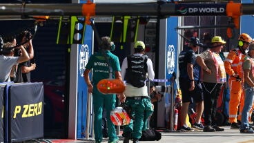 Fernando Alonso, tras quedar eliminado en Monza