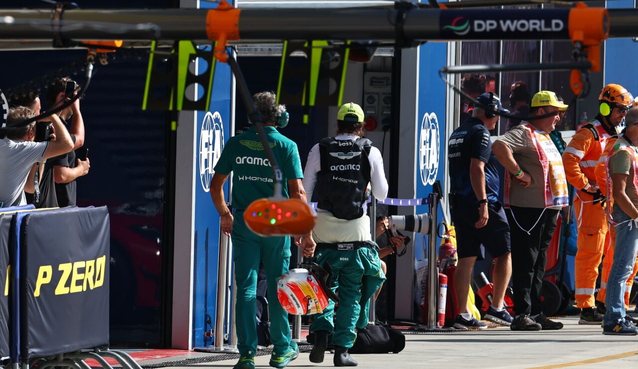 Fernando Alonso, tras quedar eliminado en Monza